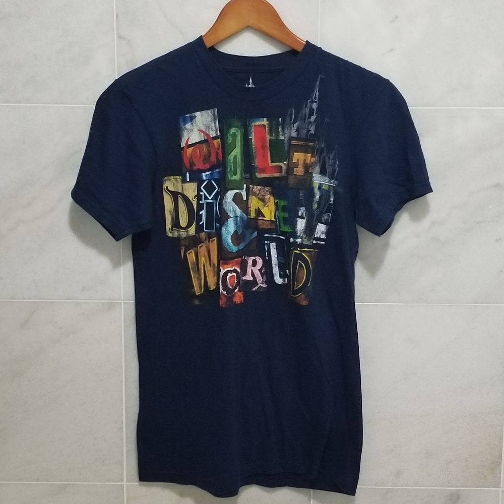 Disney Parks Navy Disneyworld Tee Graphic Castle S